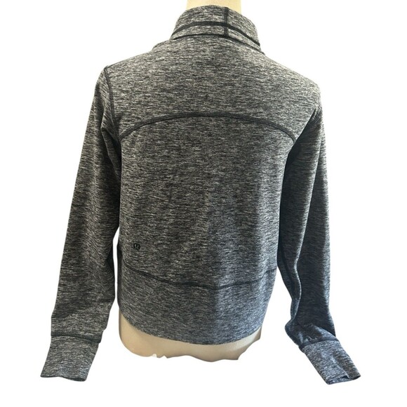 Lululemon Ready to Rulu Heathered Black Gray Fleece Pullover  W3DTYS size 2 - Picture 7 of 12
